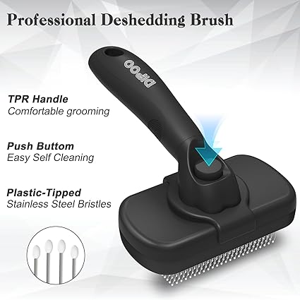 Self Cleaning Shedding Brush for Dogs, Cats, and Puppies