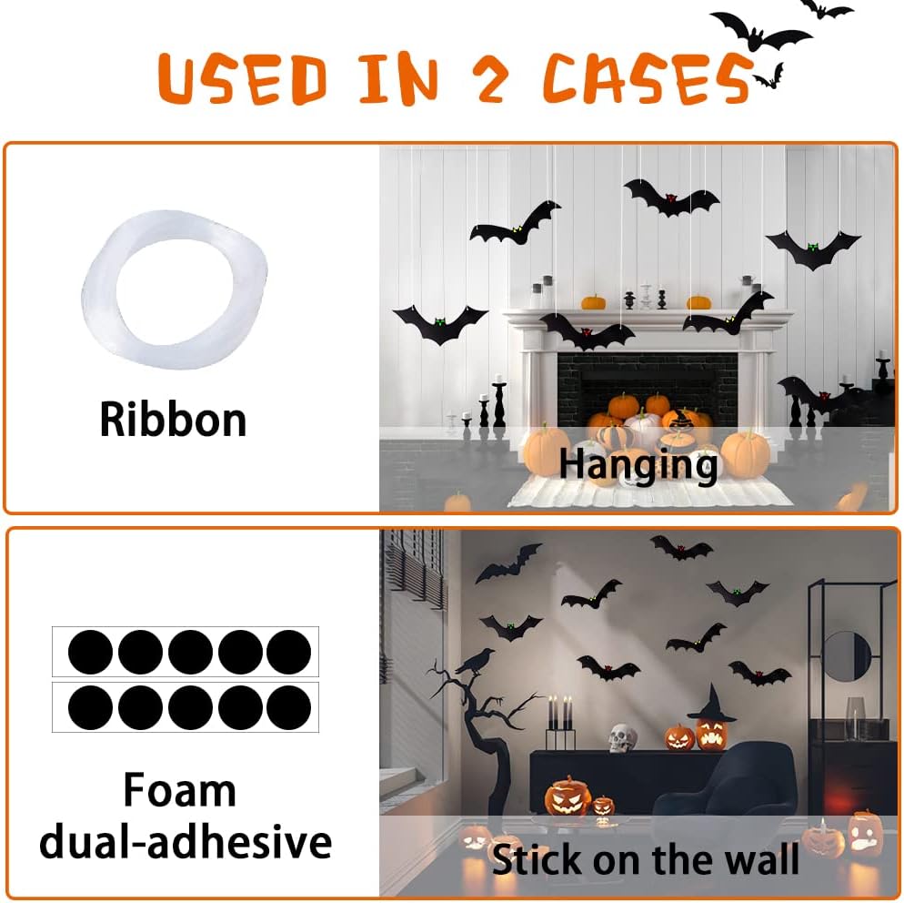 Halloween Hanging Bats 12 Pcs