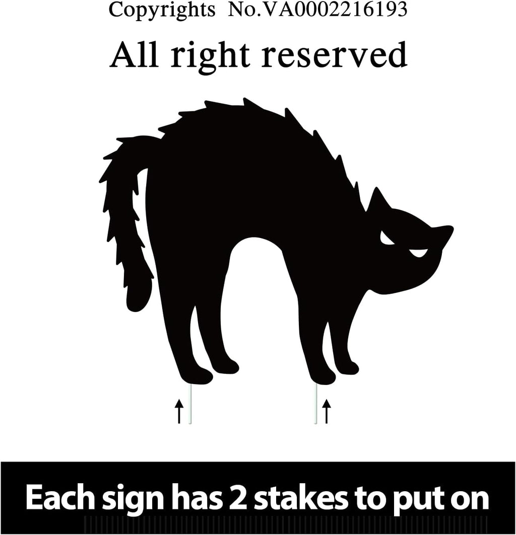 Halloween Decorations Black Cat Outdoor, 6Pcs