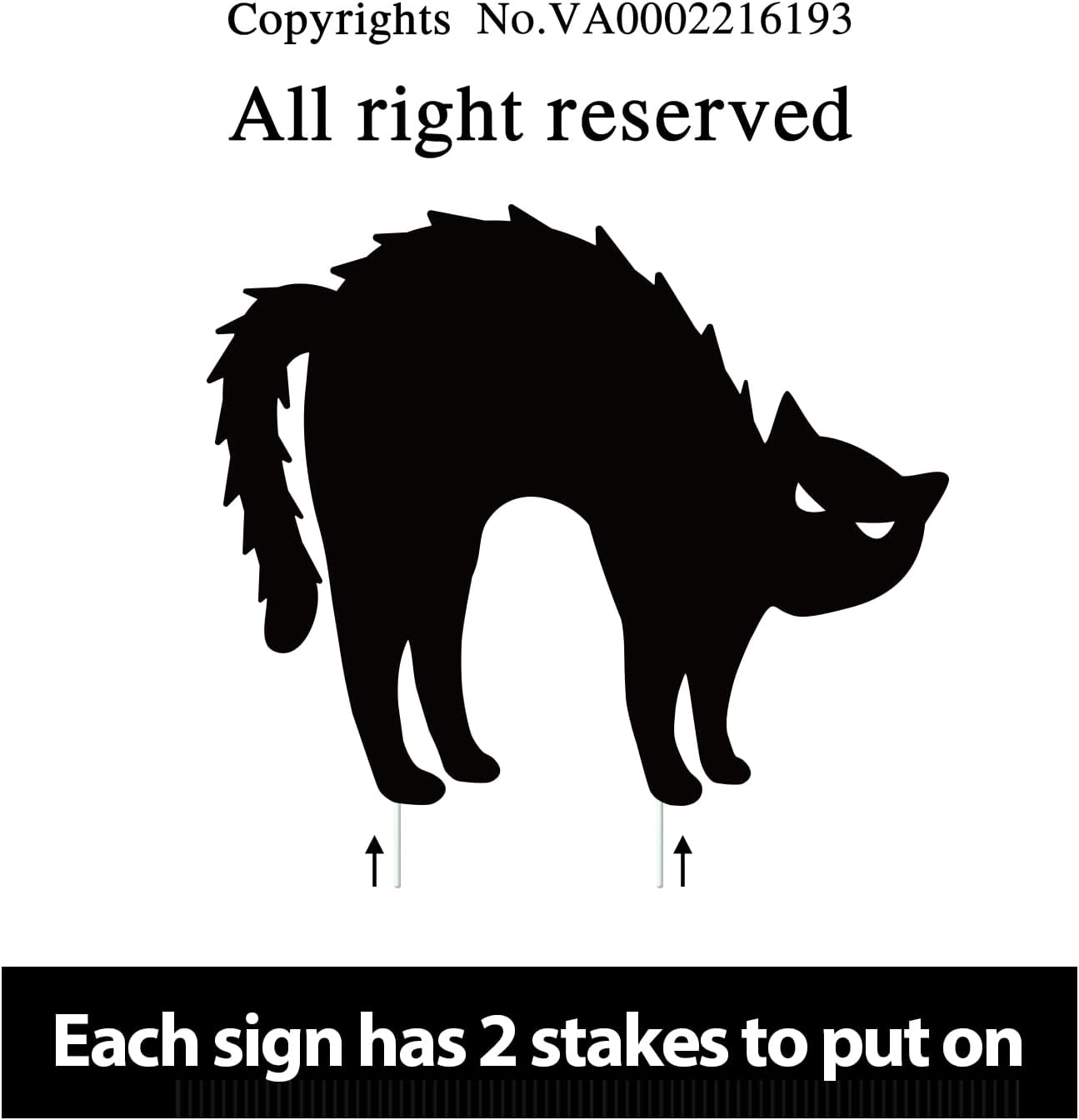 Halloween Decorations Black Cat Outdoor, 6Pcs