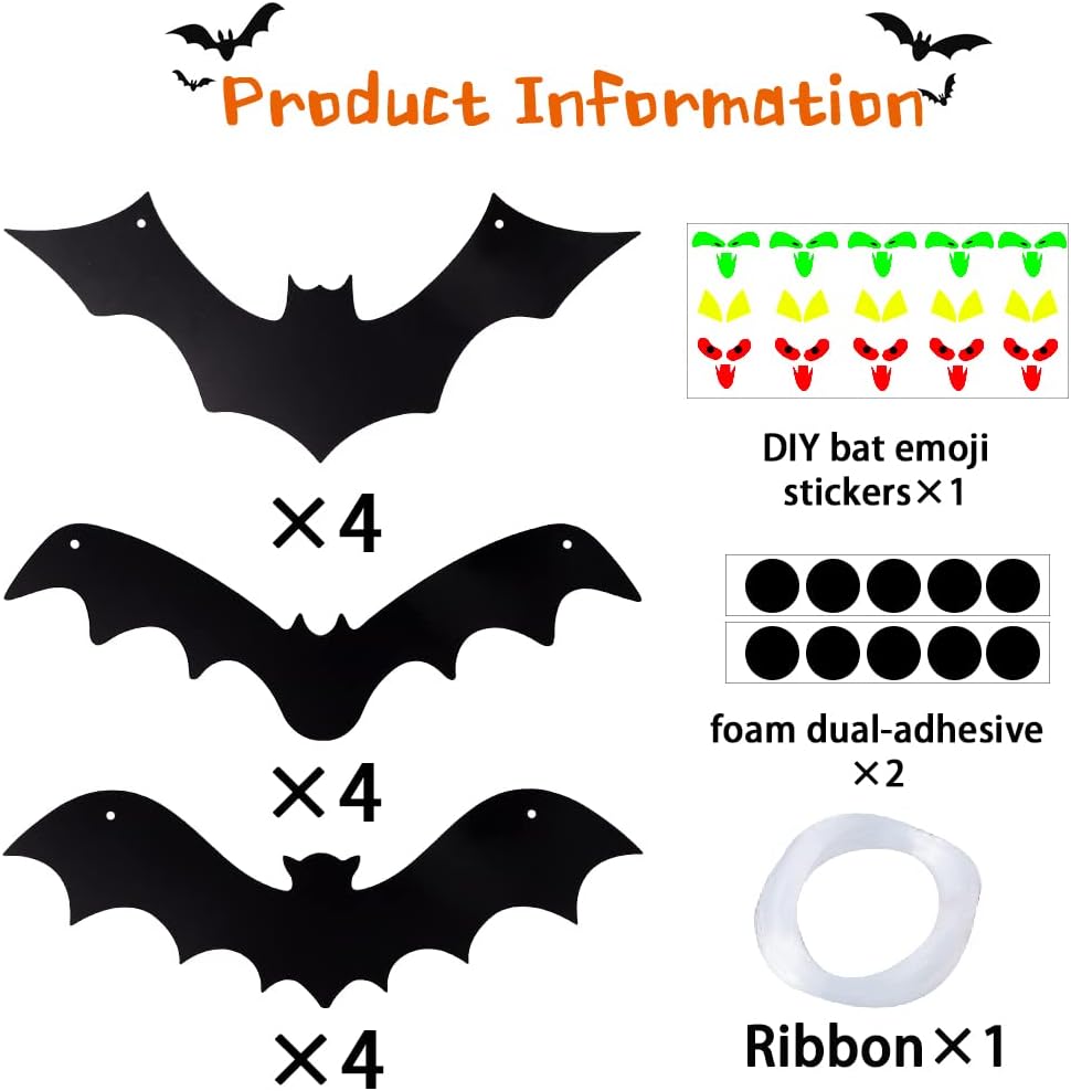 Halloween Hanging Bats 12 Pcs