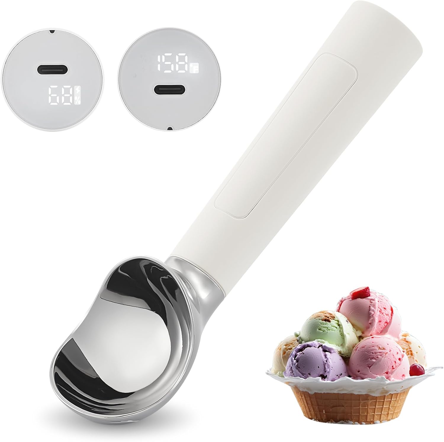 Heated Ice Cream Scoop Rechargeable