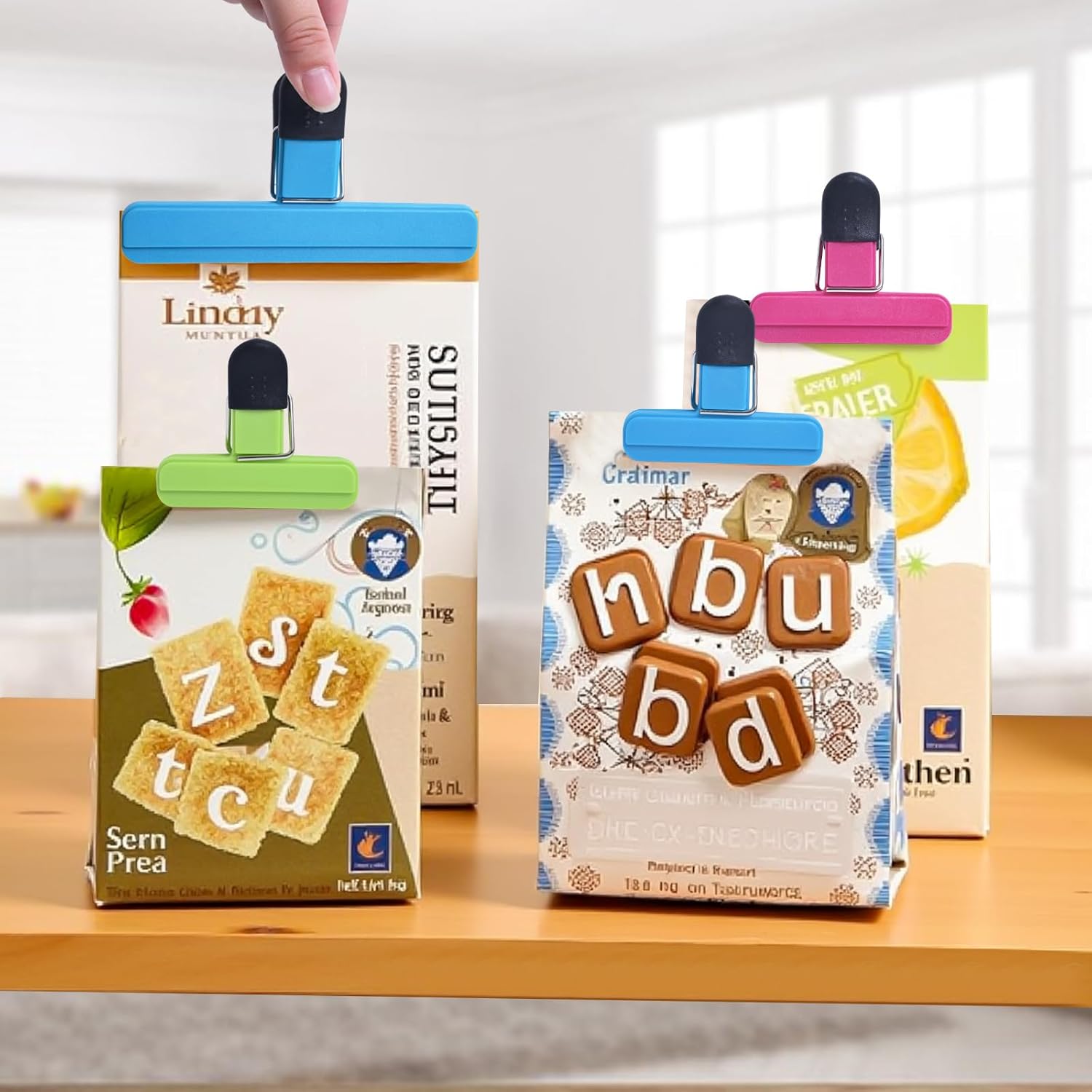 UNIYO 9Pack Large Chip Bag Clips - Assorted Sizes Food Bag Clips Plastic Heavy Seal Grip