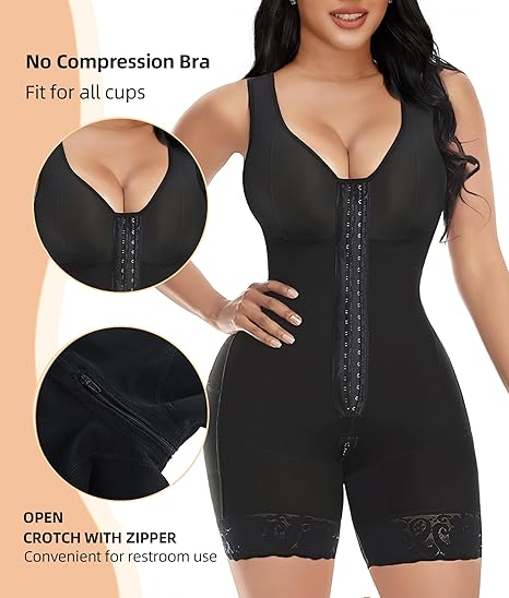 Full Body Shaper Butt Lifter with Zipper Crotch