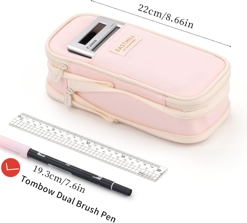 Four Candies 39 PCS Aesthetic School Supplies with Cute Pen Case, 12 Pastel Highlighters, 5 Black Ink Gel Pens, 6 Mechanical Pencils Set 0.5 & 0.7 mm for Students Stationary College Essentials