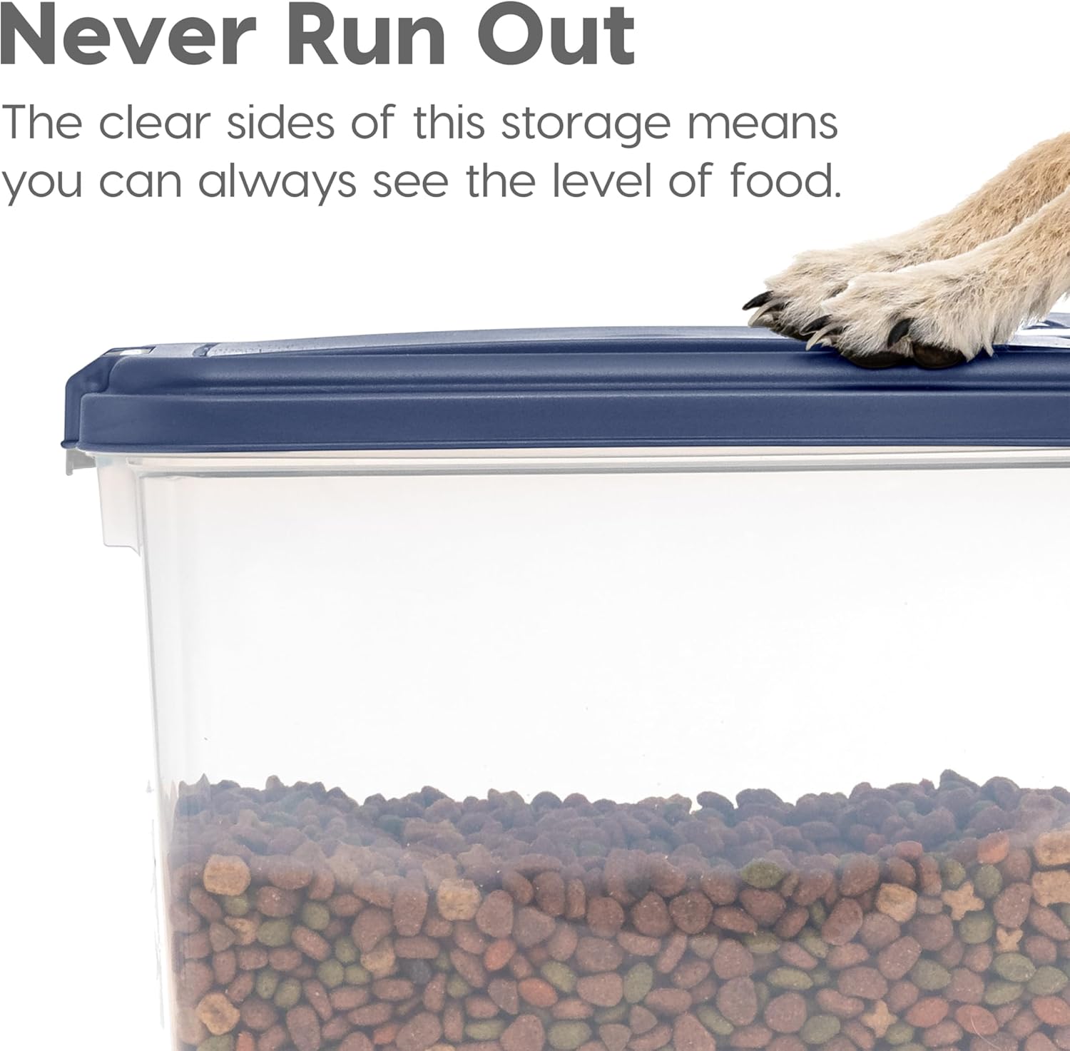 IRIS USA 30 lbs & 11 lbs Combo Airtight Dog Food Storage Container, Stackable Treat Box, Wheels, Keep Fresh, Easy Mobility, Navy