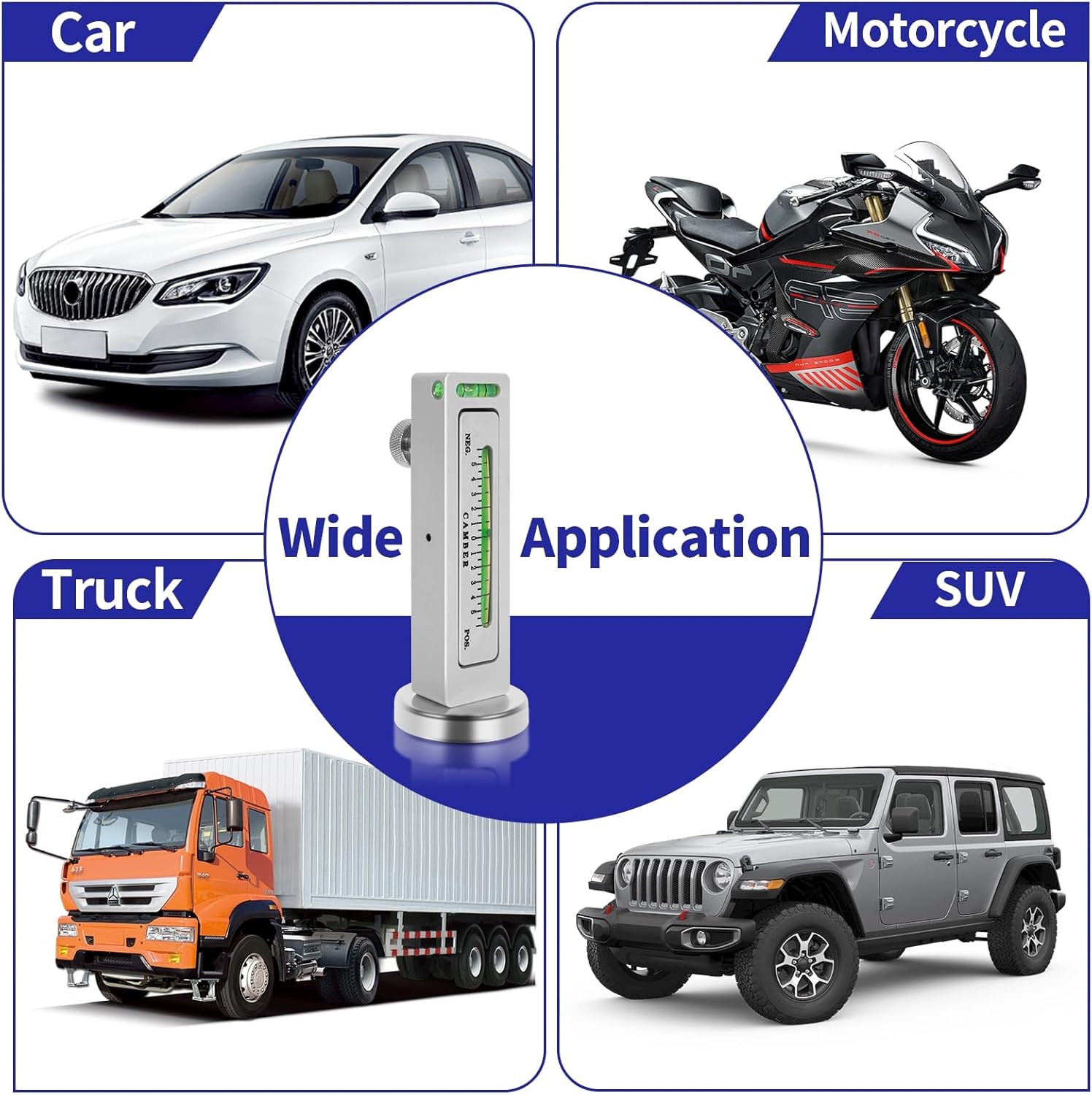 Adjustable Magnetic Gauge Tool, Wheel Camber, Caster Pillar and Wheel Alignment Tools for Automotive Truck RV Tire Repair