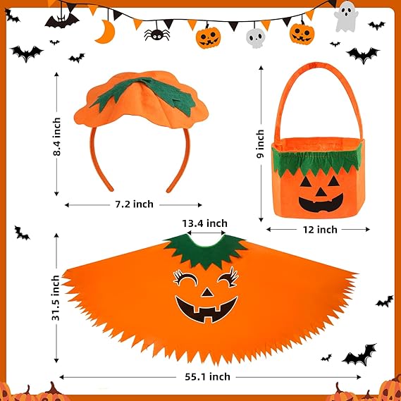 Halloween 3PCS Pumpkin Costume for Women