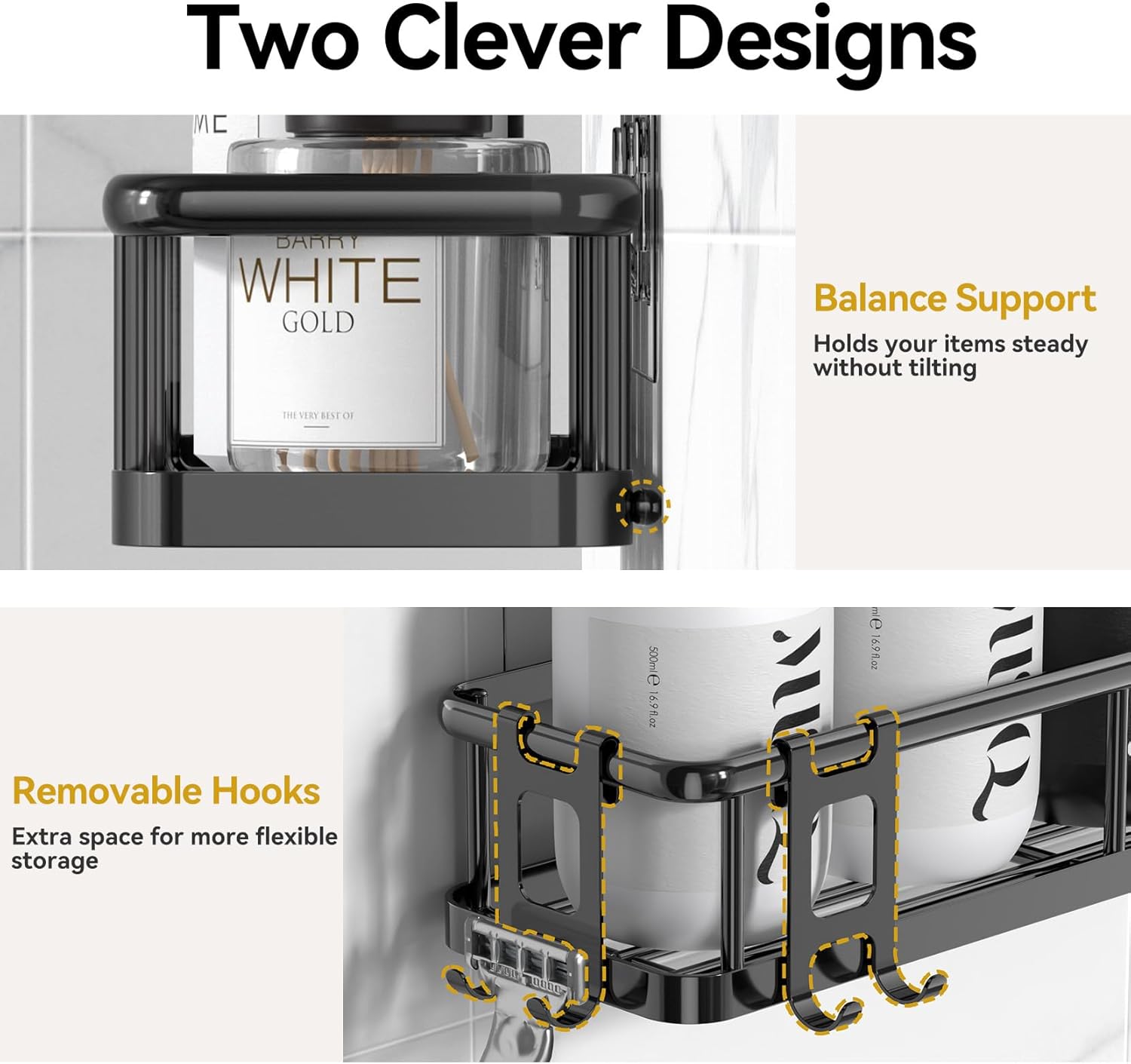 Shower Caddy, 6 Pack Large Capacity Bathroom Shelves