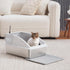Cat Litter Box with Lid for Big Cats, Litter Mat & Metal Scoop