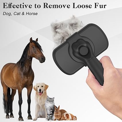 Self Cleaning Shedding Brush for Dogs, Cats, and Puppies
