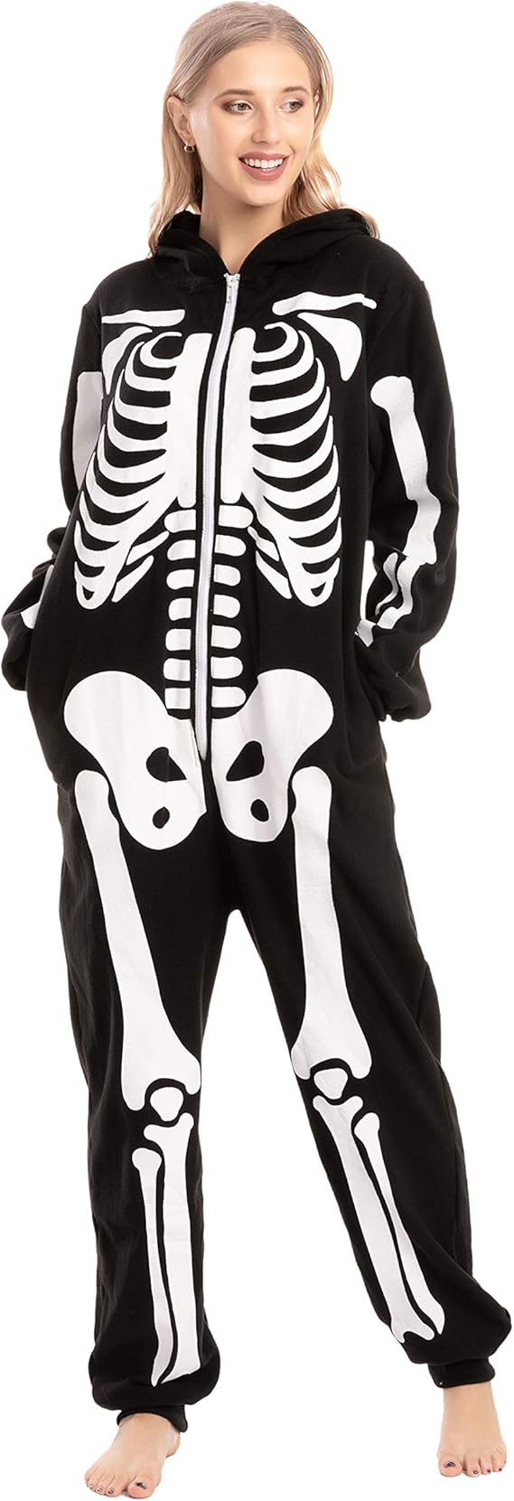 Halloween Skeleton Jumpsuit Pajama, Unisex