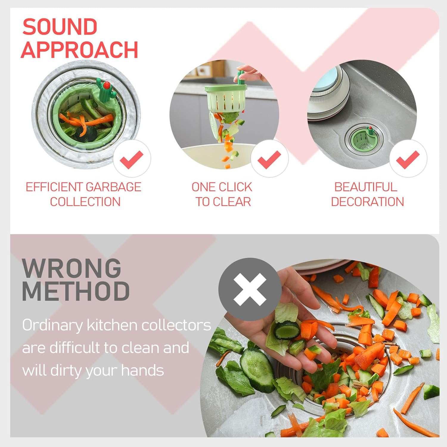 Manual Garlic Rocker with Free Cactus Sink Strainer