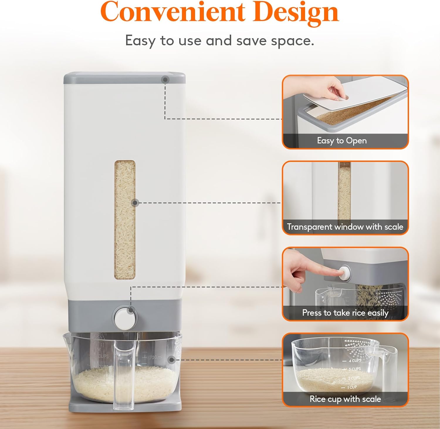 Rice Dispenser 25 Lbs(11.3kg)