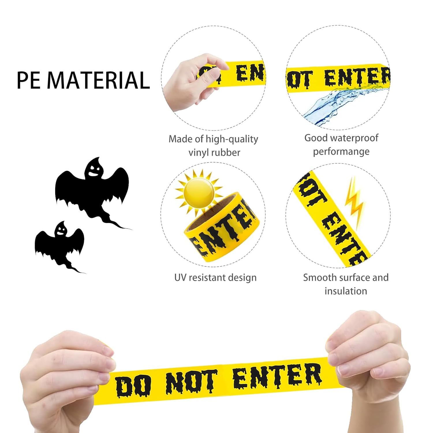 Halloween Decorations Caution Tape 1.9in x 82Ft