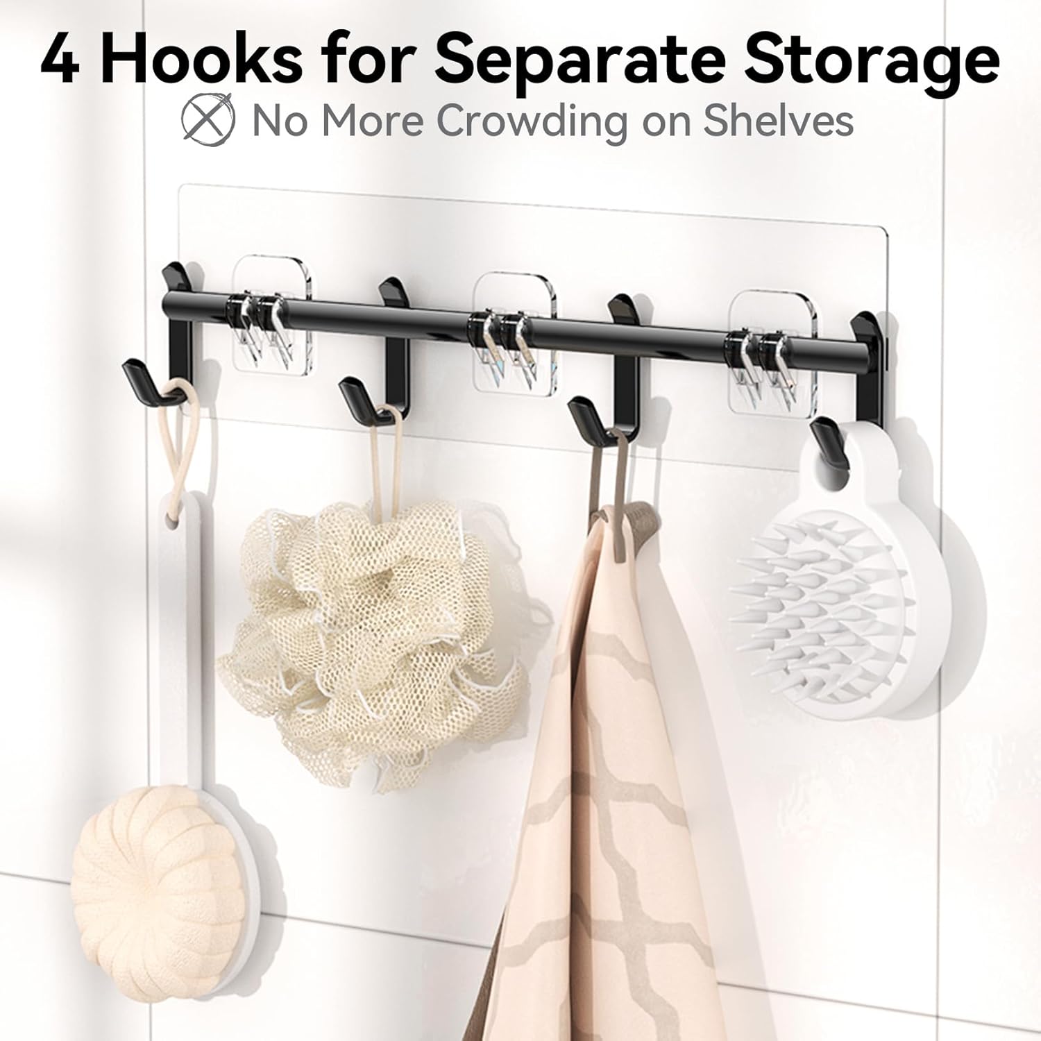 YASONIC Shower Caddy, 100% Rustproof Shower Shelves for Inside Shower, No Drilling Bathroom Organizers and Storage, 6 Pack Large Capacity Bathroom Caddy for Kitchen & Home Decor Visit the YASONIC Store