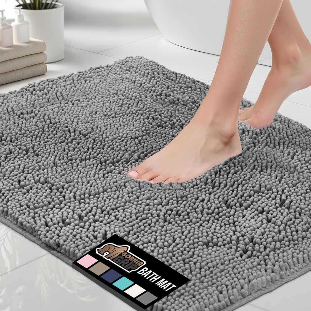 Bath Rug Mat, 24" x 17" Grey