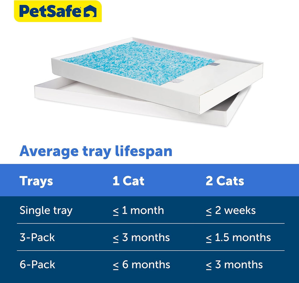 PetSafe ScoopFree Crystal Cat Litter & Refill Tray with Lid, Fresh Scent, 4.3 Lb Bag with Each Tray, Pack of 3