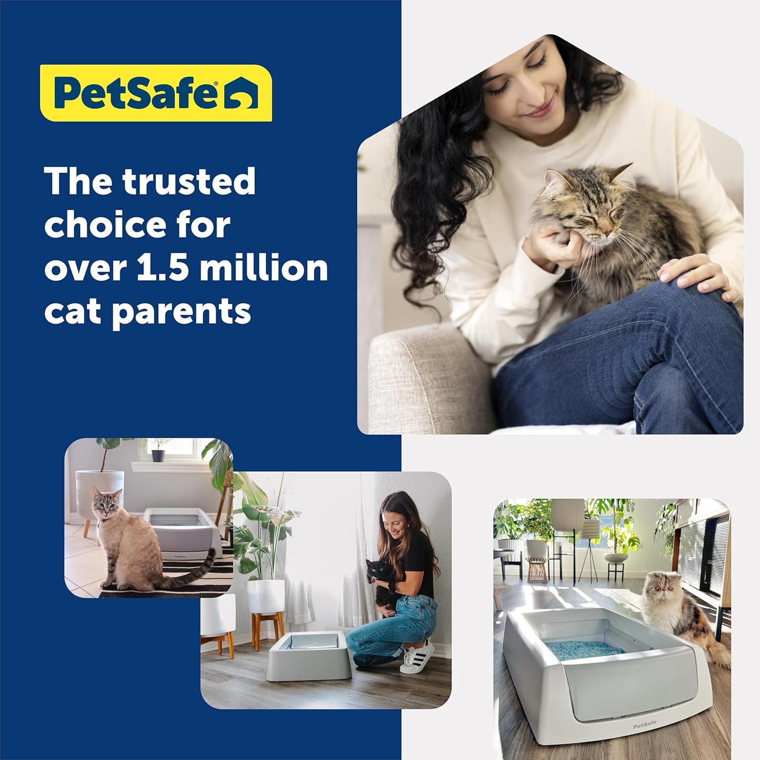PetSafe ScoopFree Crystal Cat Litter & Refill Tray with Lid, Fresh Scent, 4.3 Lb Bag with Each Tray, Pack of 3