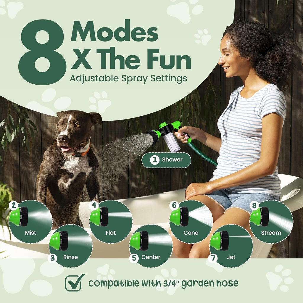 Soap & Shampoo Dispenser for Pet Wash and Garden Hose Sprayer Nozzle by Girl With The Dogs
