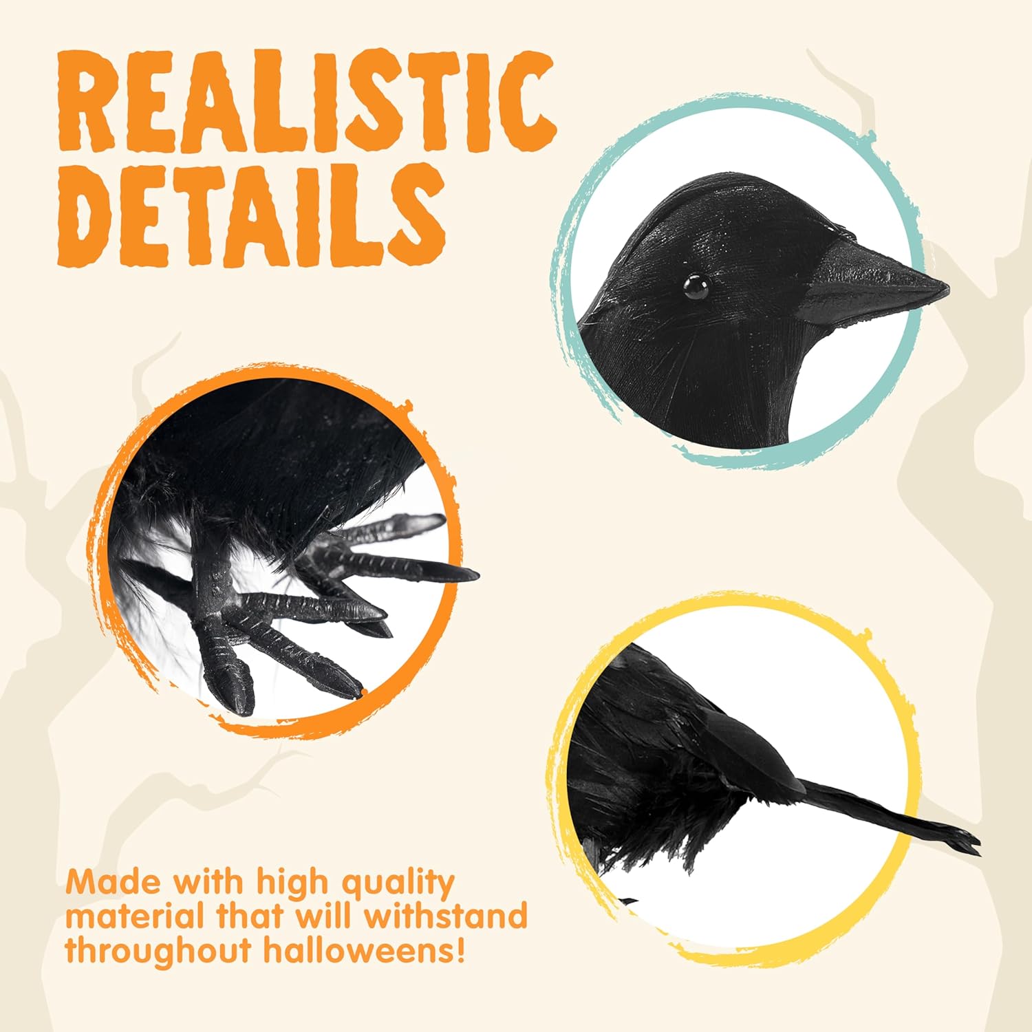 Halloween Crow Raven 6Pcs
