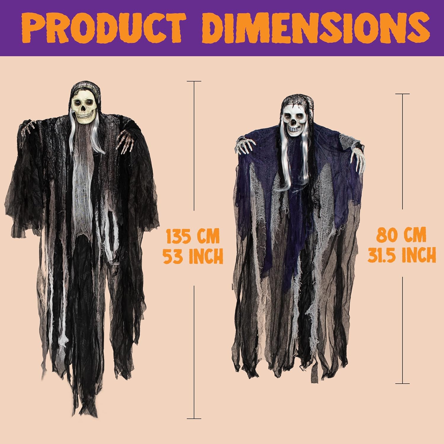 3 Pack Hanging Halloween Skeleton