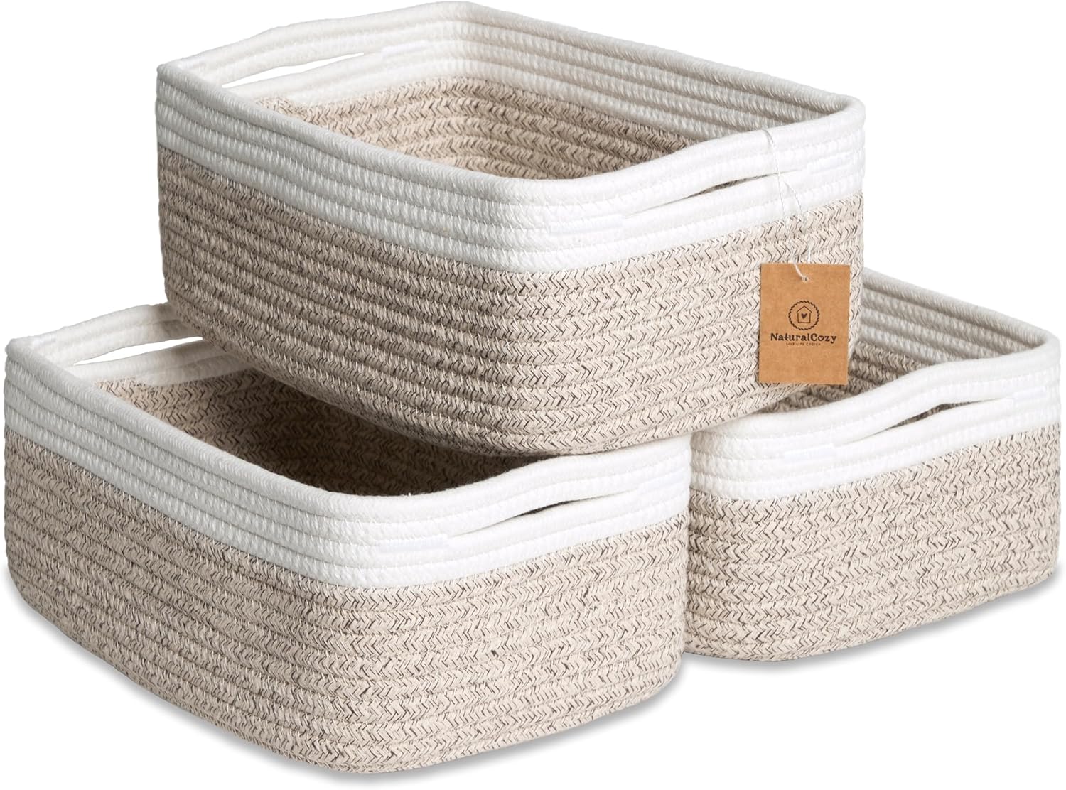 Storage Baskets for Shelves, 3 Pack