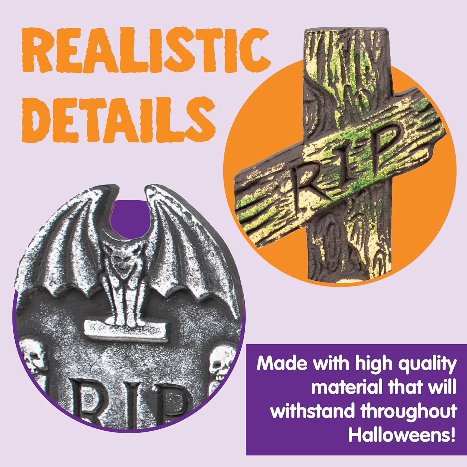Halloween Foam RIP Graveyard Tombstones (5 Pack)