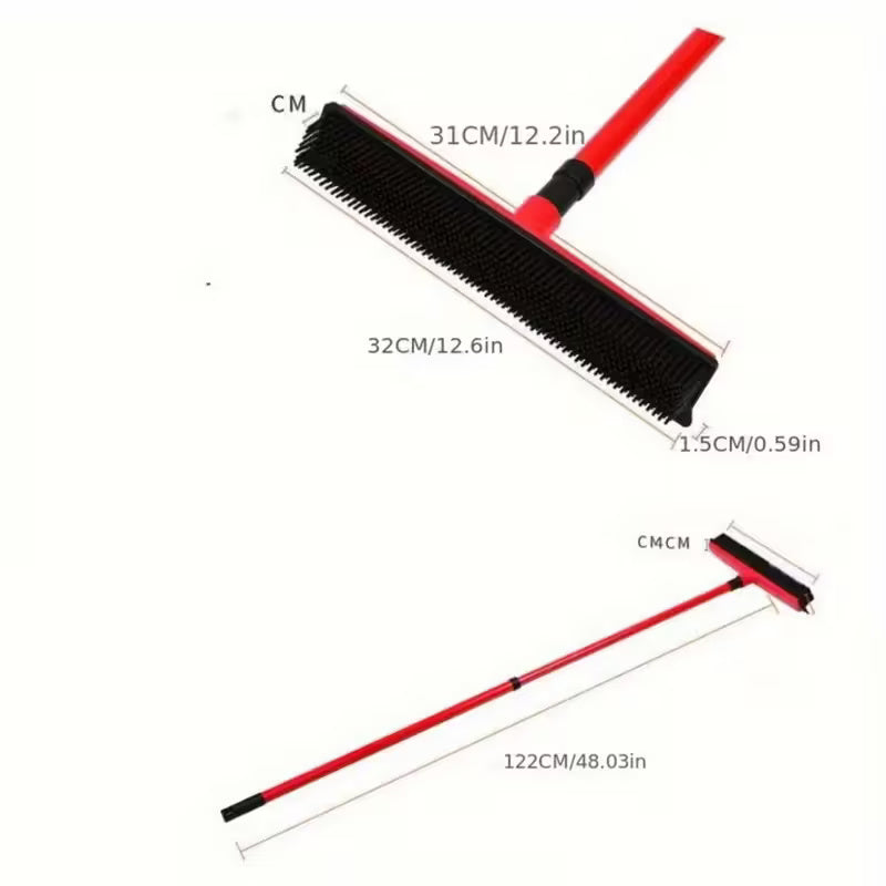 Pet Hair Removal Broom - Red