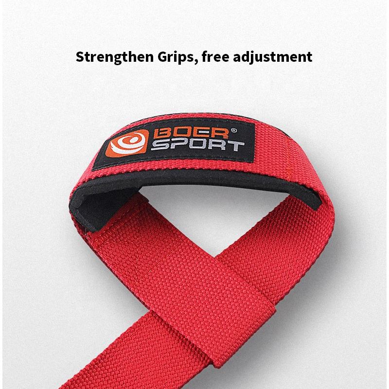 Custom Logo Fitness Safety Non-slip Belt Adjustable Gym Sports Training Bodybuilding Weight Lifting Wrist Straps