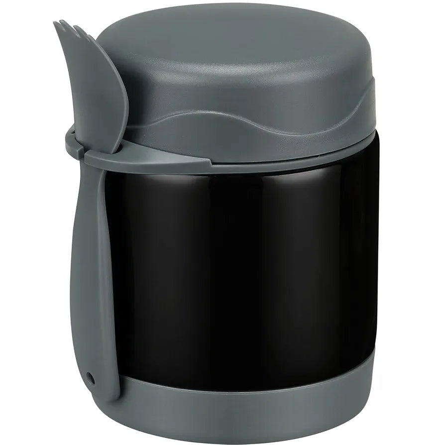 10oz Soup Thermo for Hot Food Kids,Lunch Thermo Kids Food Jar with Spoon Hot Insulated Food Containers,Leak Proof Stainless Steel Wide Mouth Lunch Food Thermo Jar for School(Black)