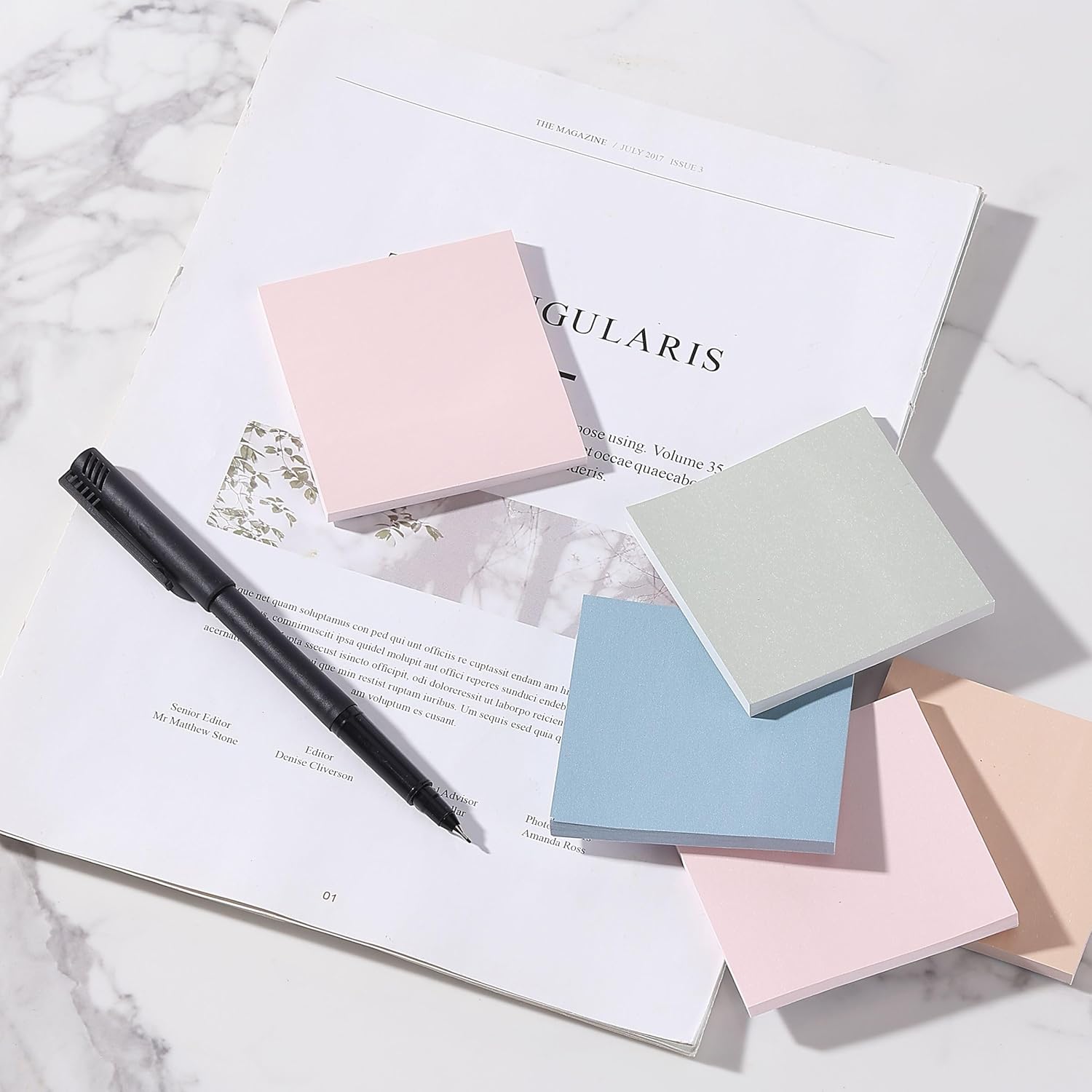 Mr. Pen- Sticky Notes, 3"x3", 12 Pads, Vintage Colors, Self-Stick Pads, Aesthetic, Colorful, Bulk