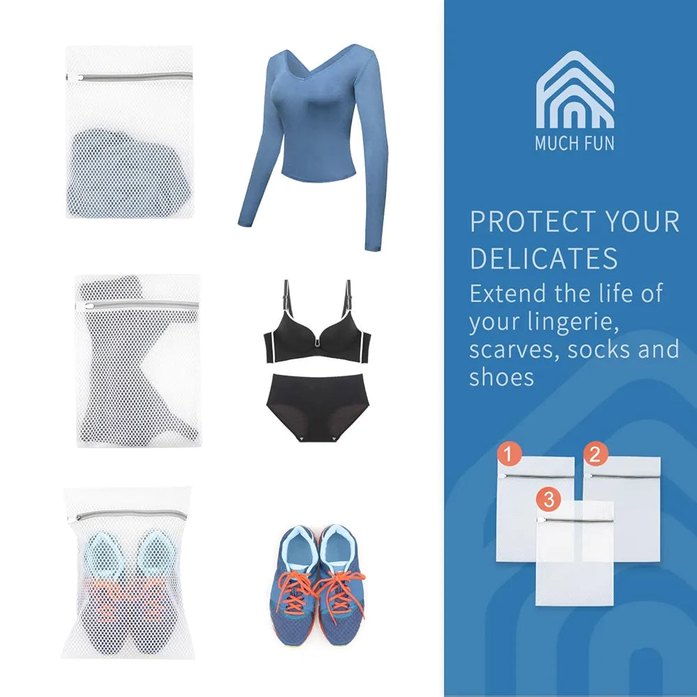 Honeycomb Mesh Laundry Bags, 3Pcs