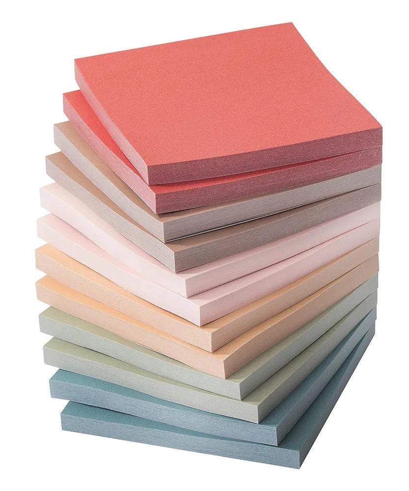 Mr. Pen- Sticky Notes, 3"x3", 12 Pads, Vintage Colors, Self-Stick Pads, Aesthetic, Colorful, Bulk