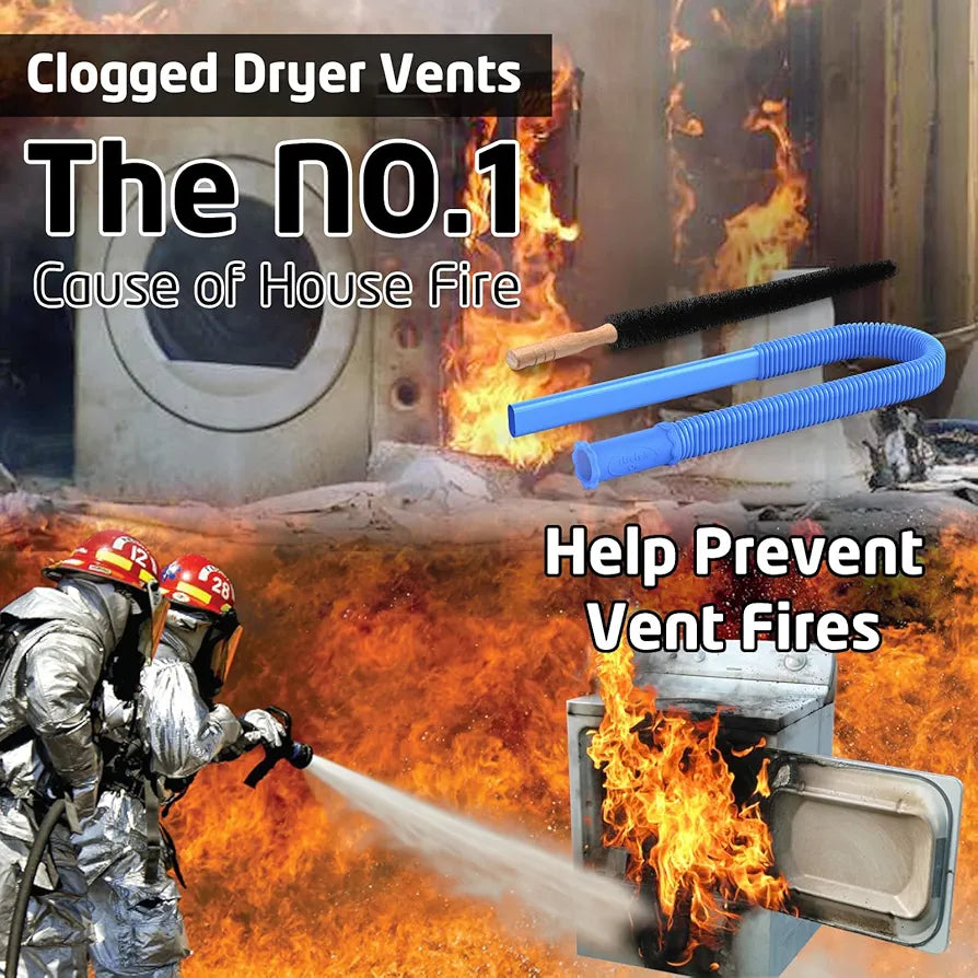 2 Pieces Dryer Vent Cleaner Kit Compatible with All Vacuum Cleaner, Dryer Lint Brush and Vacuum Hose Attachment with Stretch Universal Connector, Quickly Lint Remover
