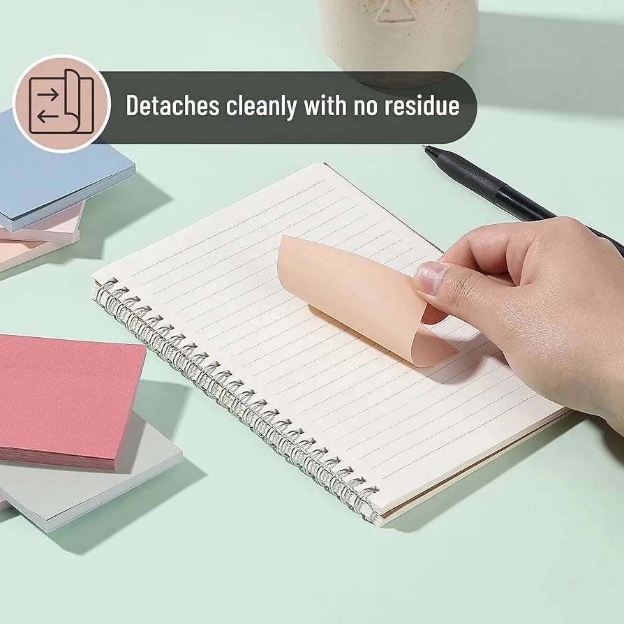 Mr. Pen- Sticky Notes, 3"x3", 12 Pads, Vintage Colors, Self-Stick Pads, Aesthetic, Colorful, Bulk