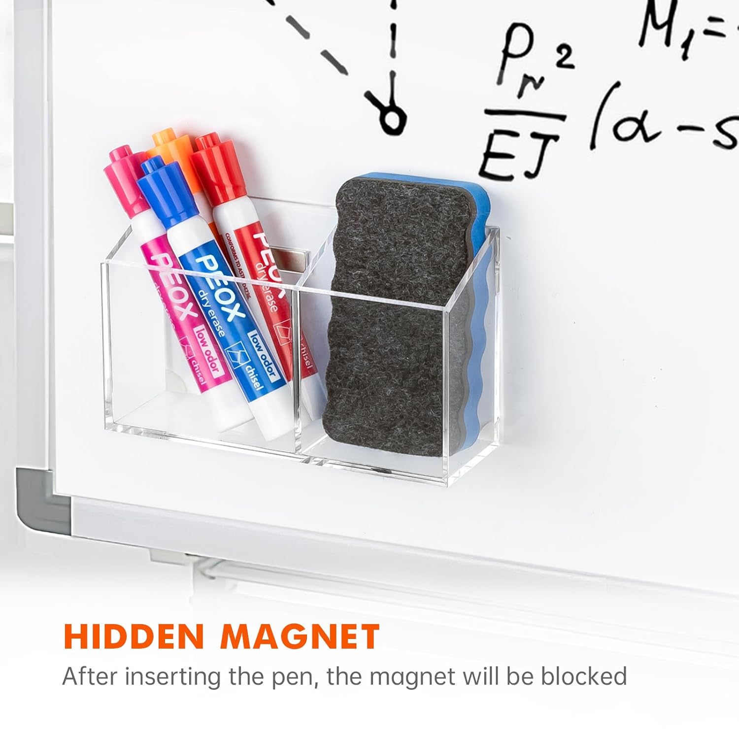 BEYGORM Magnetic Dry Erase Marker Holder for Whiteboard,Non-slip Acrylic Magnet Pen Holder for Fridge Refrigerator,Locker Organizer for Work,Locker Accessories,Pencil Cup for Desk,Marker Organizer