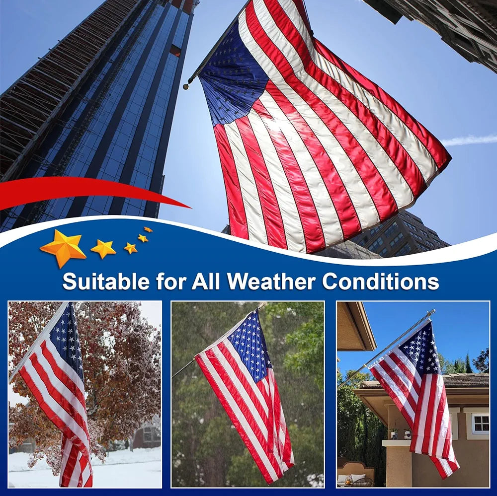 Sturdy American Flag 3x5 Ft Outdoor Heavy Duty,100% Made in USA American Flags ,Non Fading American Flags for Outside 3x5,Embroidered American Flag,3 by 5 America Flags Best High Wind all Weather US Flag,Indestructible America Flag Sewn Stripes and Embroi