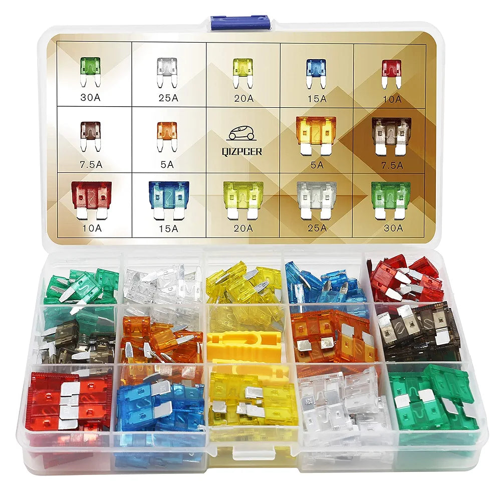 140 Pcs Fuses Automotive Kit - Blade Auto Fuse Assortment Standard and Mini Car Fuse for Marine, RV, Camper, Boat, Truck (5A 7.5A 10A 15A 20A 25A 30AMP/ATC/ATO