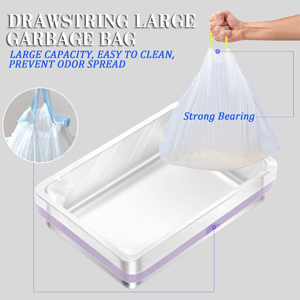 Stainless Steel Sifting Cat Litter Box for Pine Pellets, XL Extra Large Metal Cat Litter Box Sifter Pan with Litter Scoop, Low Dust, Odor Control, Easy Cleaning