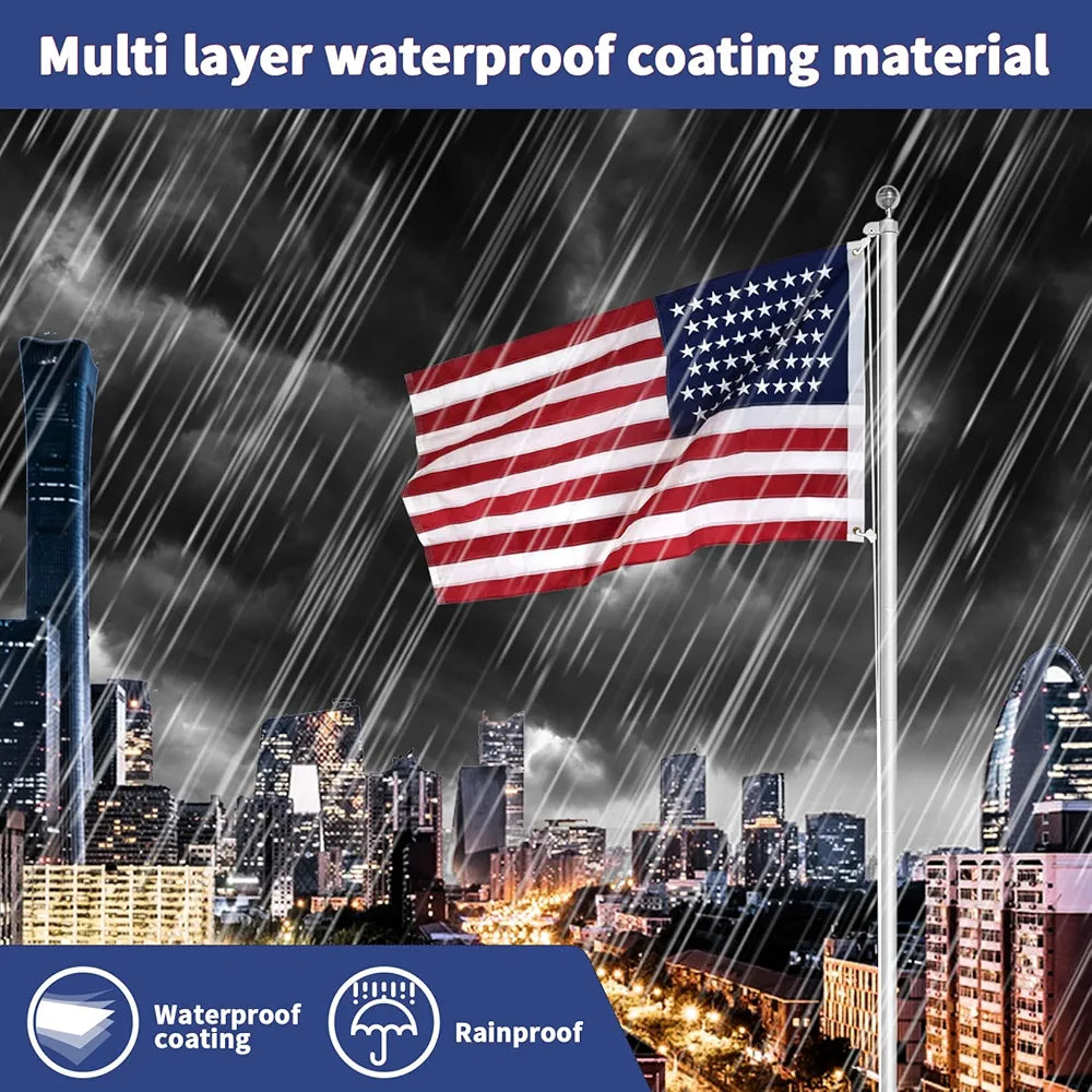 Sturdy American Flag 3x5 Ft Outdoor Heavy Duty,100% Made in USA American Flags ,Non Fading American Flags for Outside 3x5,Embroidered American Flag,3 by 5 America Flags Best High Wind all Weather US Flag,Indestructible America Flag Sewn Stripes and Embroi