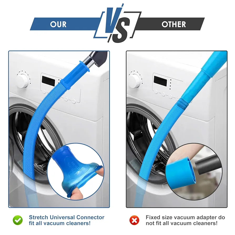 2 Pieces Dryer Vent Cleaner Kit Compatible with All Vacuum Cleaner, Dryer Lint Brush and Vacuum Hose Attachment with Stretch Universal Connector, Quickly Lint Remover